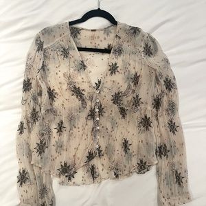 Free People - sheer long sleeve top